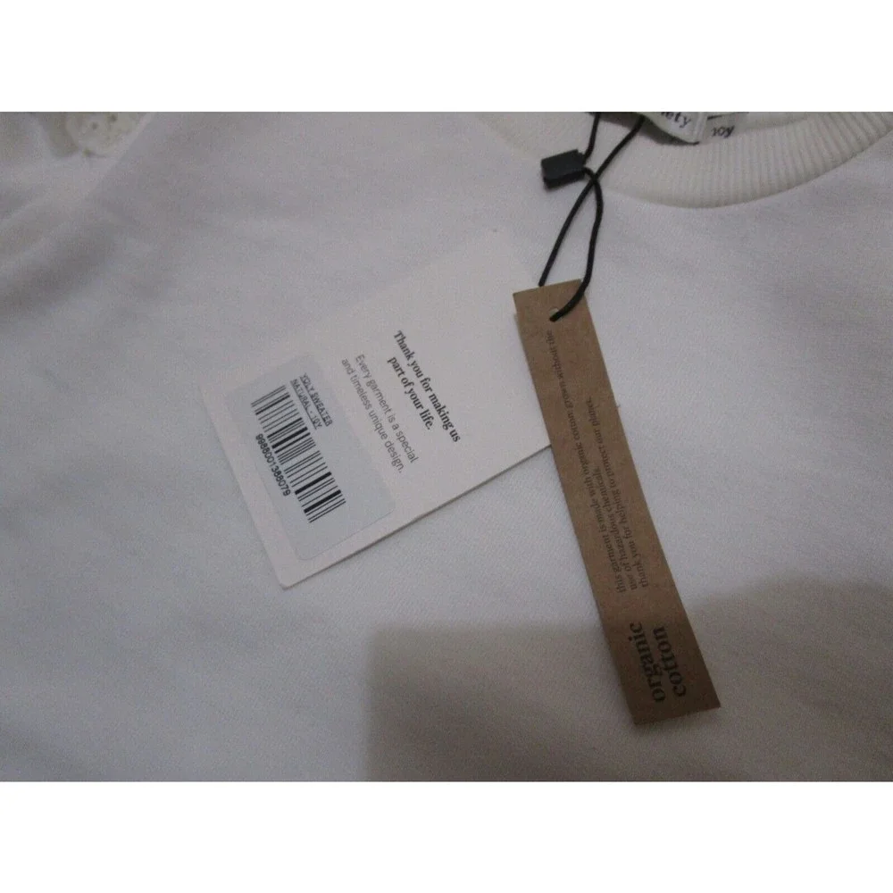 THE NEW SOCIETY IVORY YOLY SWEATER SWEATSHIRT PULLOVER NWT Ruffle Shoulder - Picture 4 of 11